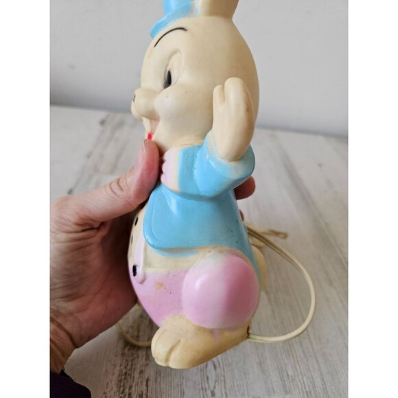 Nan-san Easter Bunny rabbit blow mold light up RARE mini tabletop vintage spring - Picture 3 of 8